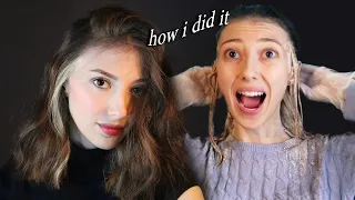 How to bleach underlayer hair at home Blond underneath Half brunette Easy hair dyeing