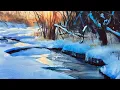 Download Lagu Watercolor painting of winter snowy ground