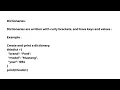 Python Dictionaries dictionary items Ordered or Unordered changeable duplicates NOT allowed