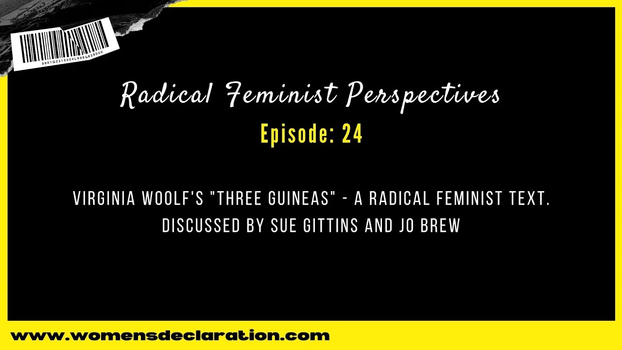 Virginia Woolf's "Three Guineas" - a radical feminist text. Discussed by Sue Gittins and Jo Brew