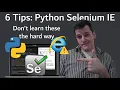 6 Tips and Tricks When using Python s Selenium Library in Internet Explorer