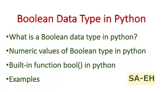 Boolean data type in Python Boolean Type in Python CBSE Data Types in Python Python Tutorial