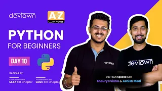 LIVE DAY 10 PYTHON for Beginners COMPLETE in 7 - Days
