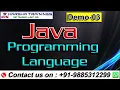 Core Java Demo 03 Programming Languages Java Tutorial for Beginners Harsha Trainings
