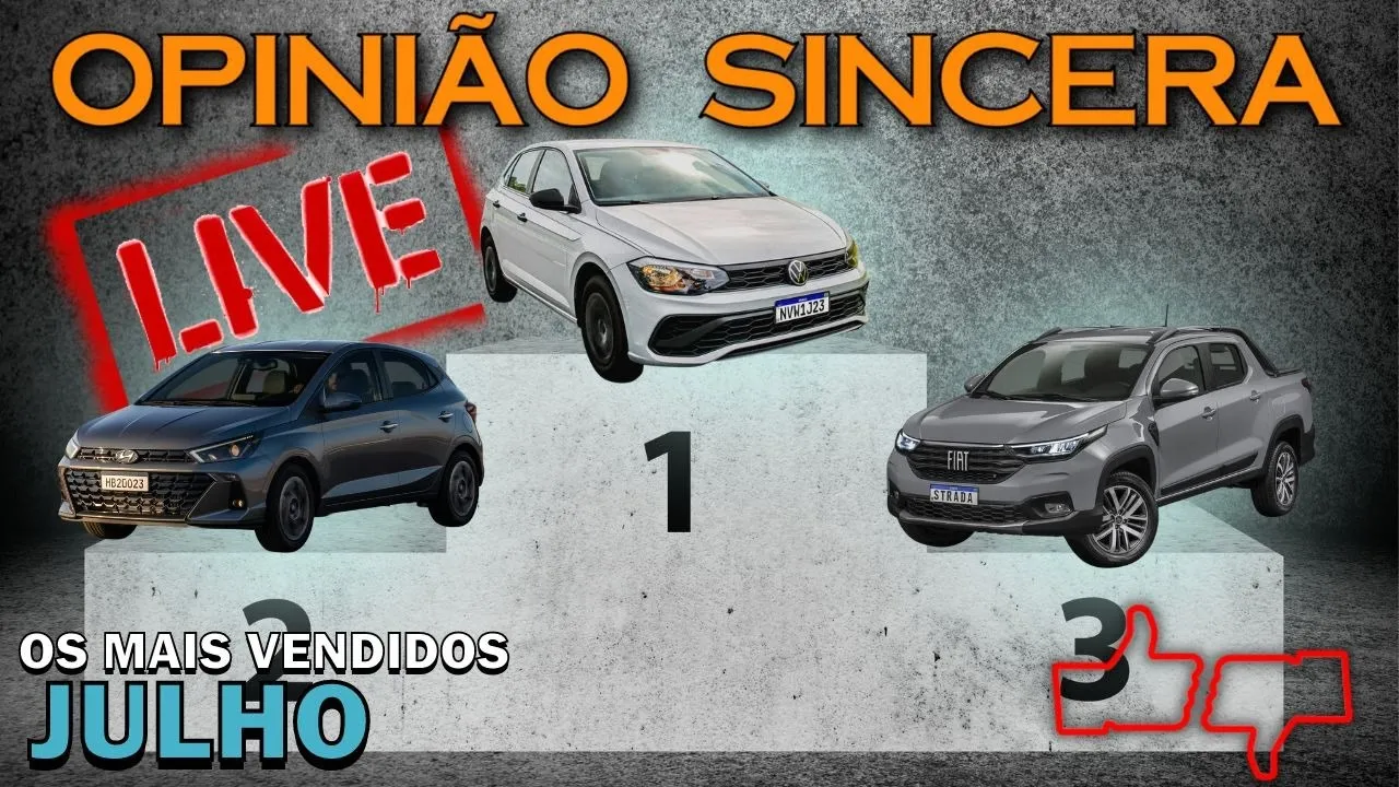 Carros mais vendidos Julho de 2023! VW Polo segue na frente. Você pergunta, a gente responde