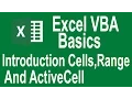 excel vba programming Basics Tutorial 2 Introduction to Cells Range and active cell