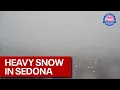 Snow falling in Sedona Arizona