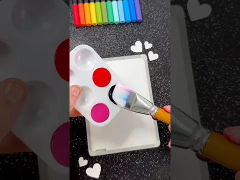 Creating Glowing Hearts with Simple Stencils, a Toothbrush & Acrylic Paint! 😍✨🎨