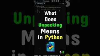 What Does Unpacking Means In Python