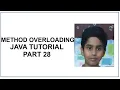 Java Method Overloading Java Programming Java tutorial Part 28