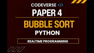 Bubble Sort in Python A2 Computer Science Step-by-Step Tutorial