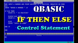Qbasic programming on IF THEN ELSE control statement in Hindi