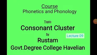 Phonetics and Phonology - Lecture 09