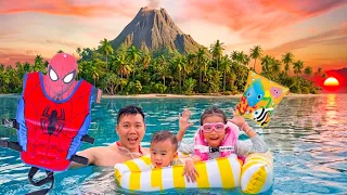 Changcady review các loại phao bơi cho em Táo, phao bơi siêu nhân người nhện, phao khủng long