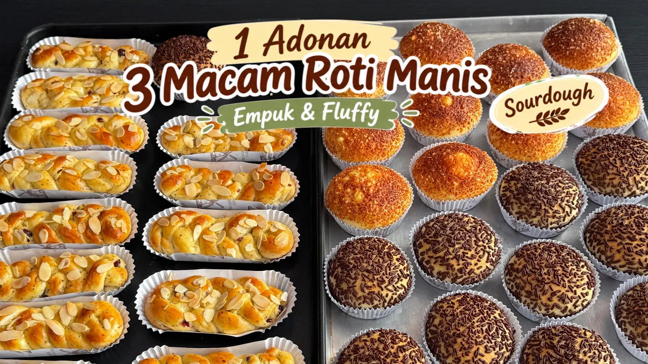 1 adonan 3 macam roti