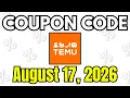 Temu Coupon Code Promo Code August 2026 Temu Discount Code 2026