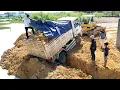 Download Lagu Incredible Recovery 5ton Dump Truck Was Drive Back Stuck With Landslide Help Back by Komatsu Dozer