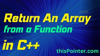How to return an Array from a Function in C