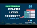 Column Level Security In Snowflake Dynamic Data Masking In Snowflake