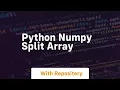 python numpy split array