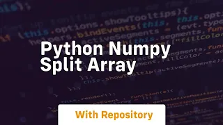 python numpy split array