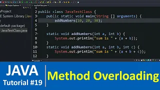 Java Tutorial - Method Overloading in Java Programming