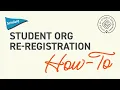 Student Org Re-Registration Training How-To