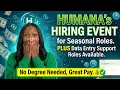 Humana Hiring Event 2026 Remote Work From Home PLUS 4 Admin Seasonal Jobs Hiring Now