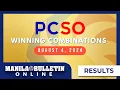 PCSO Lotto Draw Results August 4 2024 Ultra Lotto Super Lotto 3D and 2D
