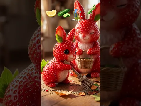 Cute strawberry bunny 🍓🐰🍓 Oddly satisfying ASMR #viral #funny #trendingshorts
