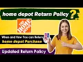 What is home depot return policy UPDATED
