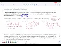 MTH 112 Introduction to Complex Numbers