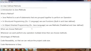 Java User Defined Methods