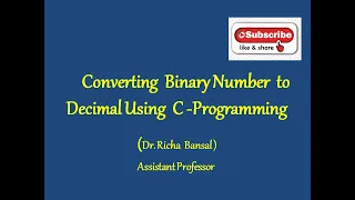 Converting Binary to Decimal using c Programming
