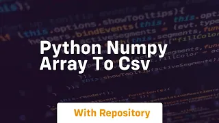 python numpy array to csv