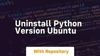 uninstall python version ubuntu