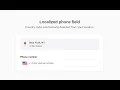 Location-based React phone number input component