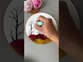 Make a beautiful landscape of autumn with fallen leaves Creative painting
