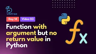 14 3 - Function with argument but no return value in Python Python Bangla Tutorial