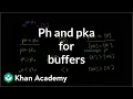 pH and pKa relationship for buffers Chemistry Khan Academy