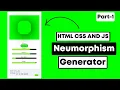 Neumorphism Generator Javascript Css Box-Shadow Generator Part-1 CODER BOY