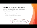 Theme and Thematic Statement - Quick Review