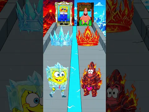 Ice SpongeBob vs Fire Patrick Star who win #fyp #spongebob