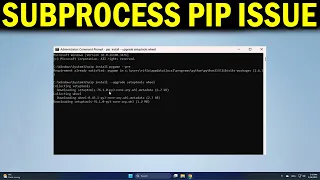 How To Fix the error subprocess exited with error in PIP