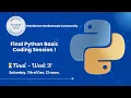 Complete Python Basics Recap Week 1-3 Learn Python for Beginners