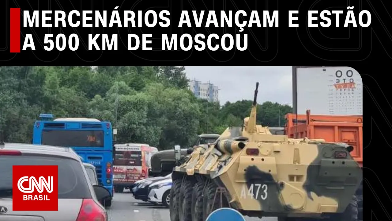 Mercenários avançam e estão a 500 quilômetros  de Moscou | LIVE CNN