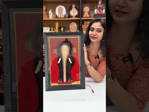 Kerala Elephant Frame with Light 🐘✨ | Traditional Wall Décor & Gift | Angroos Handicrafts