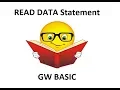 Read Data statement in gw basic 10 class computer lectures in Use of Read data statement