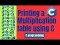 How to print multiplication table in C Programming C coding C tutorial C Programming Language