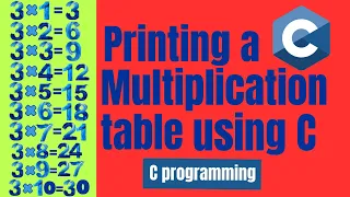 How to print multiplication table in C Programming C coding C tutorial C Programming Language